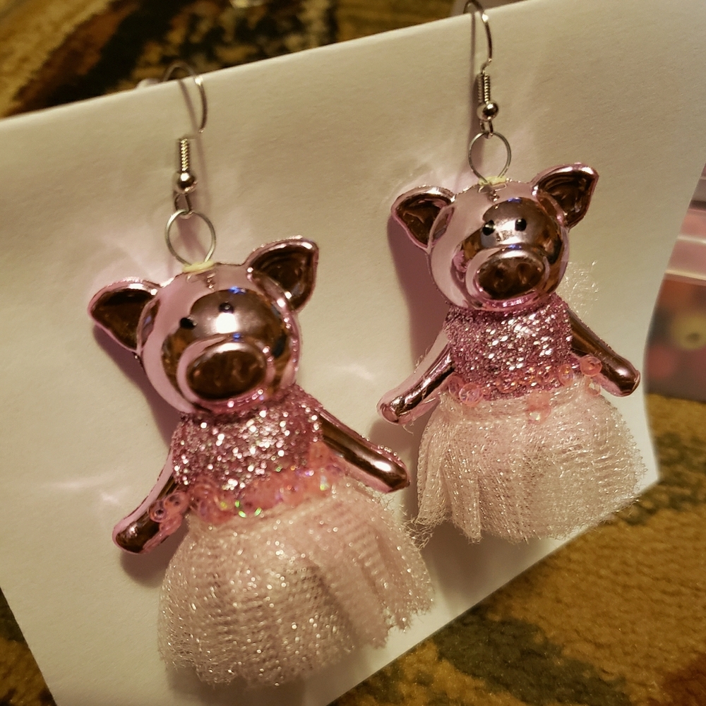 Ballet Pig Earrings